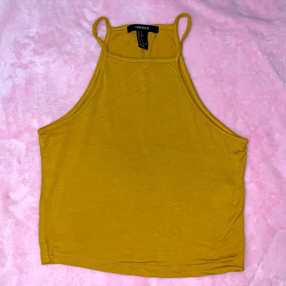 Mustard cropped tank top